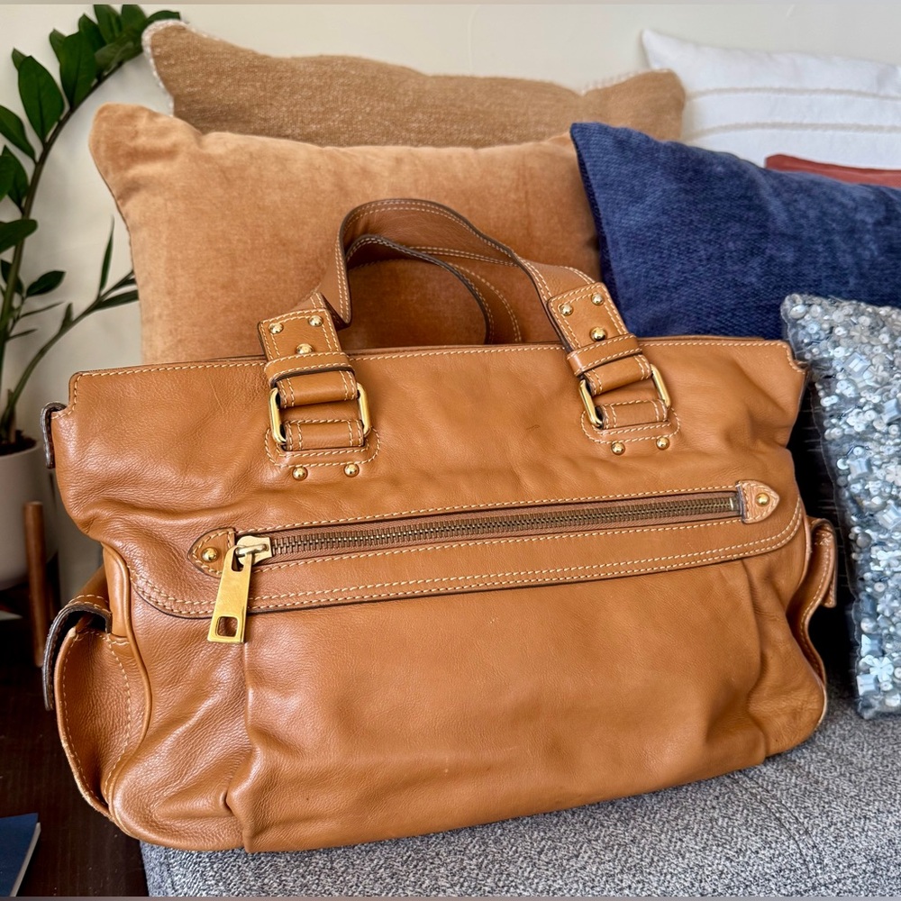 Marc Jacobs Cognac Leather- Stella Large Shoulder bag